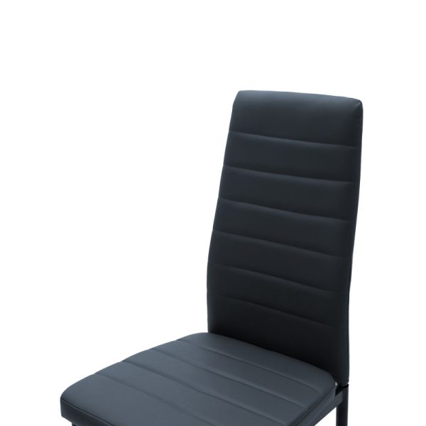 270 000002 4 11 Chair Parker pakoworld PU anthracite-black leg 42x48x98cmIndoor furniture > Chairs