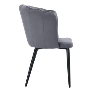 270 000005 2 4 Esme chair pakoworld anthracite velvet-leg black metal 61x55x84cmIndoor furniture > Chairs