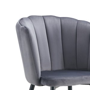 270 000005 4 4 Esme chair pakoworld anthracite velvet-leg black metal 61x55x84cmIndoor furniture > Chairs
