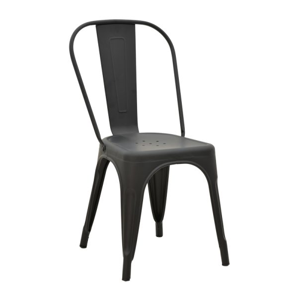 270 000009 8 Chair Utopia pakoworld metal black matte 44x44x85cmIndoor furniture > Chairs
