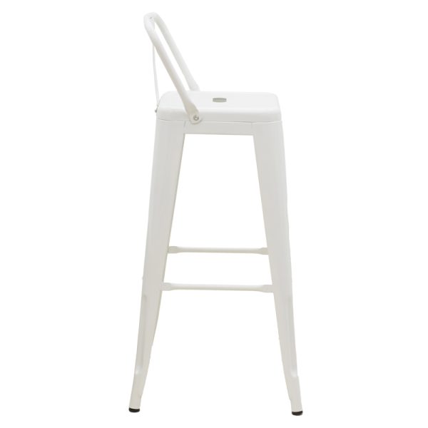 270 000015 2 2 Bar stool with backrest Utopia pakoworld metal white 42x42x97cmOutdoor furniture > Stools bar