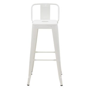 270 000015 3 2 Bar stool with backrest Utopia pakoworld metal white 42x42x97cmOutdoor furniture > Stools bar