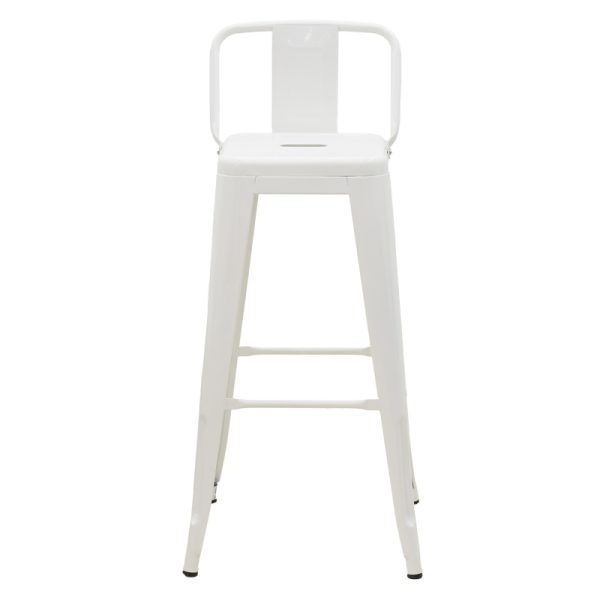 270 000015 3 2 Bar stool with backrest Utopia pakoworld metal white 42x42x97cmOutdoor furniture > Stools bar