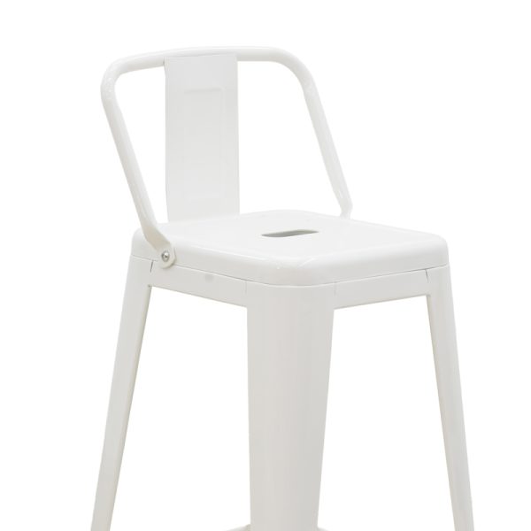 270 000015 4 2 Bar stool with backrest Utopia pakoworld metal white 42x42x97cmOutdoor furniture > Stools bar