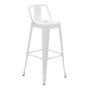 270 000015 5 Bar stool with backrest Utopia pakoworld metal white 42x42x97cmOutdoor furniture > Stools bar