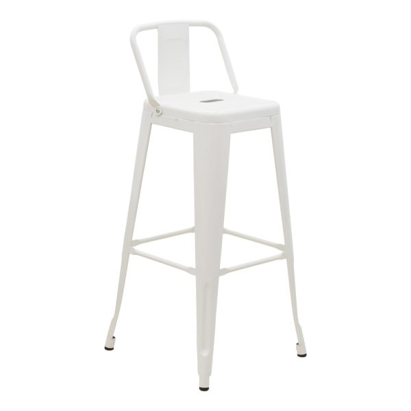 270 000015 5 Bar stool with backrest Utopia pakoworld metal white 42x42x97cmOutdoor furniture > Stools bar