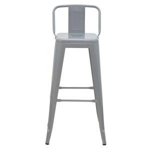 270 000016 3 3 Bar stool with backrest Utopia pakoworld metal grey matte 42x42x97cmIndoor furniture > Bar stools