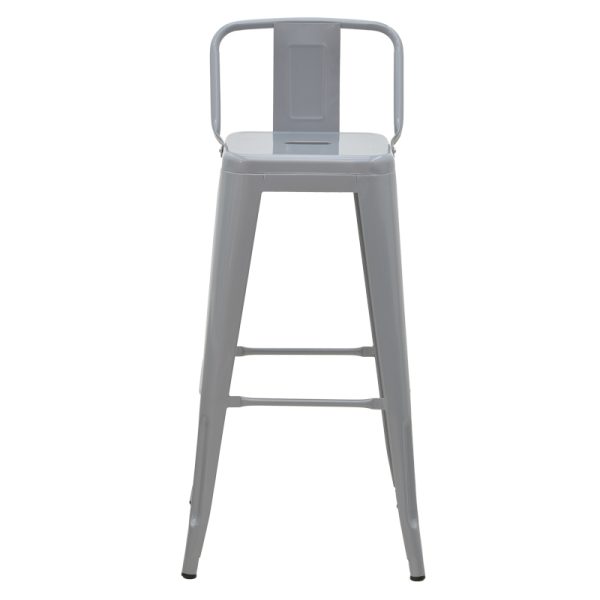 270 000016 3 3 Bar stool with backrest Utopia pakoworld metal grey matte 42x42x97cmIndoor furniture > Bar stools