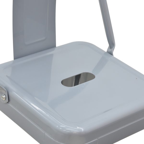 270 000016 4 3 Bar stool with backrest Utopia pakoworld metal grey matte 42x42x97cmIndoor furniture > Bar stools