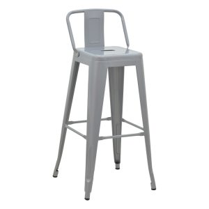 270 000016 6 Bar stool with backrest Utopia pakoworld metal grey matte 42x42x97cmIndoor furniture > Bar stools