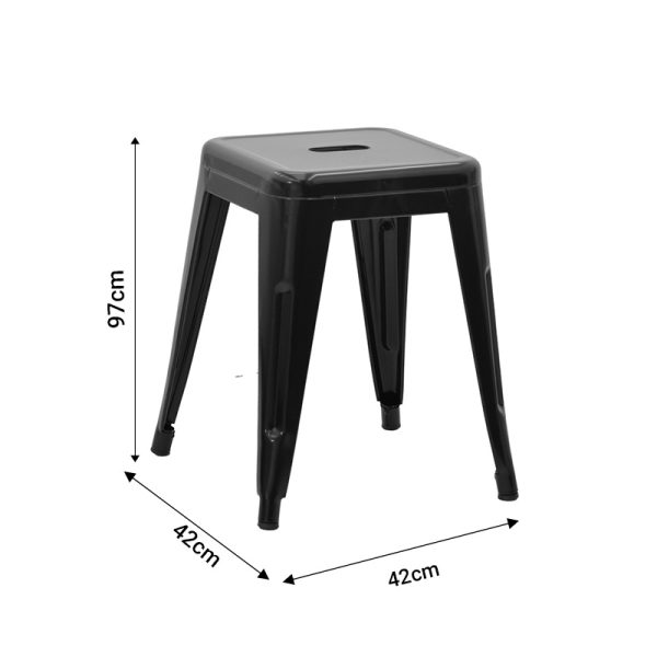 270 000019 4 9 Stool Utopia pakoworld metal black matte 30x30x45cmIndoor furniture > Stools