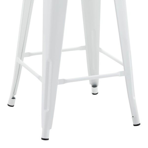 270 000025 2 5 Mid-height bar stool with back Utopia pakoworld metal in white shade 42x42x86cmOutdoor furniture > Stools bar