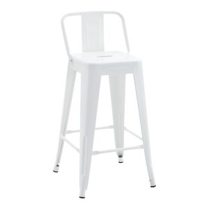 270 000025 7 Mid-height bar stool with back Utopia pakoworld metal in white shade 42x42x86cmOutdoor furniture > Stools bar