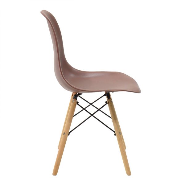 271 000014 2 12 Chair Julita pakoworld PP brown-natural leg 46x50x82cmIndoor furniture > Chairs