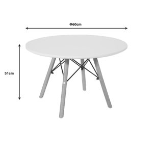 271 000020 3 3 Julita children's table pakoworld white mdf and natural beech wood Φ60x51cmIndoor furniture > Children's Room