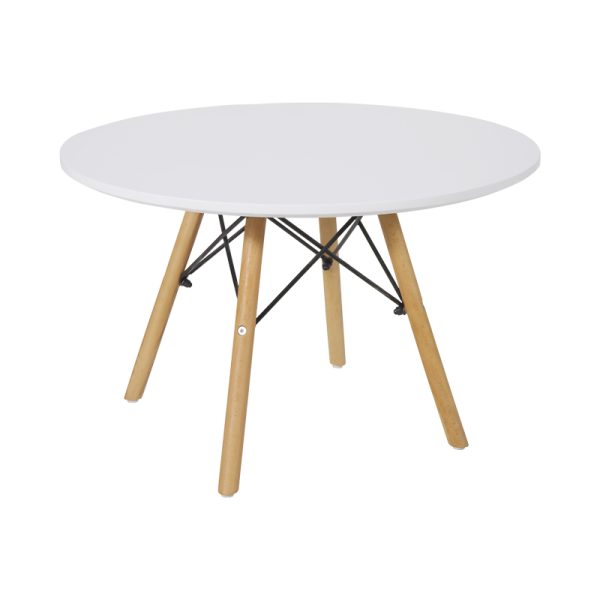 271 000020 5 Julita children's table pakoworld white mdf and natural beech wood Φ60x51cmIndoor furniture > Children's Room