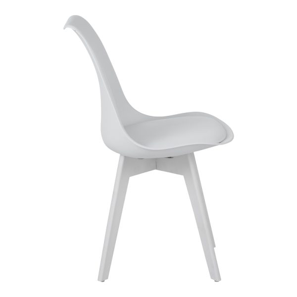 271 000037 3 6 Chair Gaston I pakoworld PP-PU in white color 48.5x53.5x81.5cmIndoor furniture > Chairs