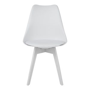 271 000037 4 6 Chair Gaston I pakoworld PP-PU in white color 48.5x53.5x81.5cmIndoor furniture > Chairs