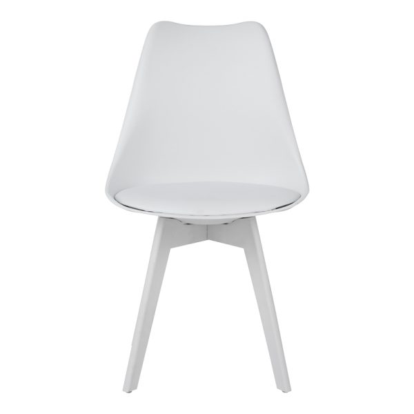 271 000037 4 6 Chair Gaston I pakoworld PP-PU in white color 48.5x53.5x81.5cmIndoor furniture > Chairs