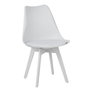 271 000037 9 Chair Gaston I pakoworld PP-PU in white color 48.5x53.5x81.5cmIndoor furniture > Chairs