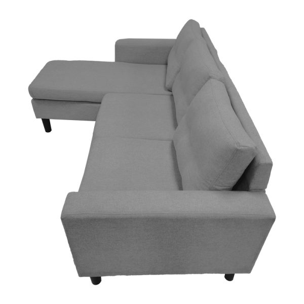 272 000001 2 5 Reversible corner sofa Maneli pakoworld fabric anthracite 196x138/77x82cmIndoor furniture > Cornered sofas