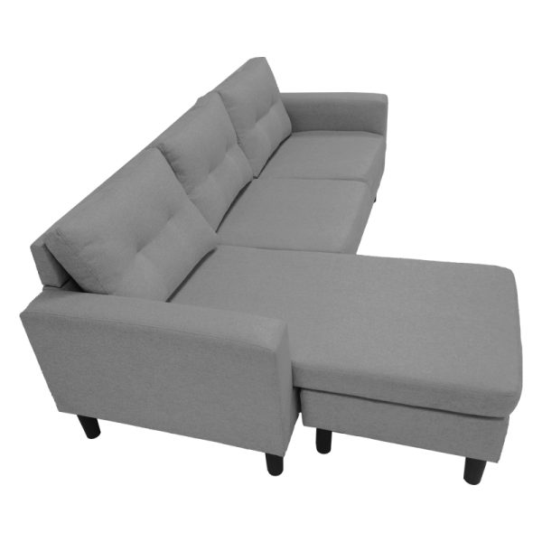 272 000001 3 5 Reversible corner sofa Maneli pakoworld fabric anthracite 196x138/77x82cmIndoor furniture > Cornered sofas
