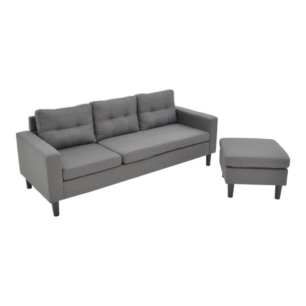 272 000001 4 5 Reversible corner sofa Maneli pakoworld fabric anthracite 196x138/77x82cmIndoor furniture > Cornered sofas