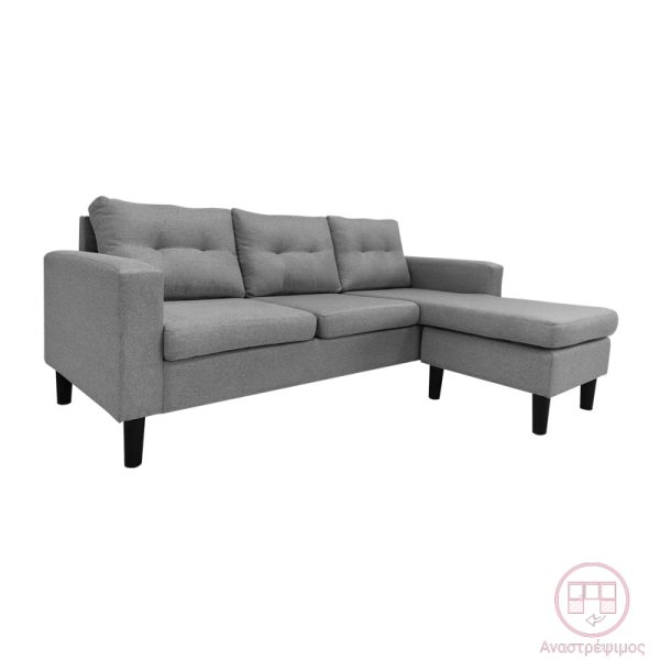 272 000001 8 Reversible corner sofa Maneli pakoworld fabric anthracite 196x138/77x82cmIndoor furniture > Cornered sofas