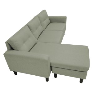 272 000002 3 4 Reversible corner sofa Maneli pakoworld fabric grey-beige 196x138/77x82cmIndoor furniture > Cornered sofas