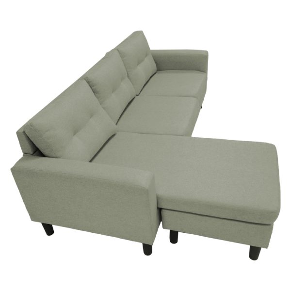 272 000002 3 4 Reversible corner sofa Maneli pakoworld fabric grey-beige 196x138/77x82cmIndoor furniture > Cornered sofas