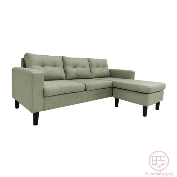 272 000002 7 Reversible corner sofa Maneli pakoworld fabric grey-beige 196x138/77x82cmIndoor furniture > Cornered sofas