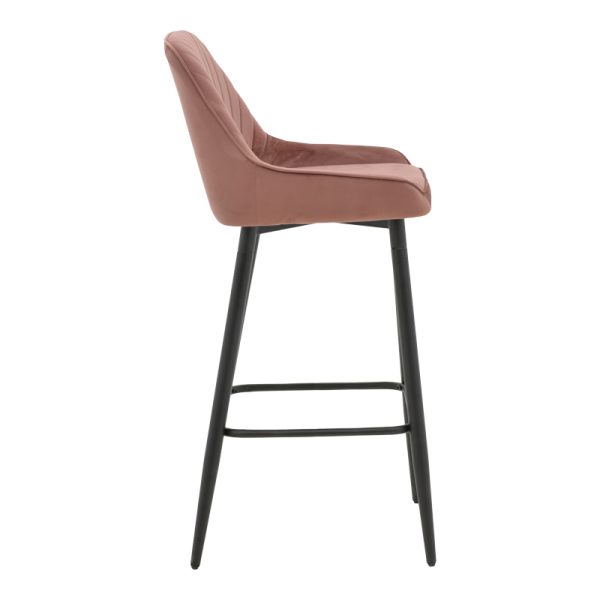273 000010 2 Bar stool Deppy pakoworld rotten apple velvet- black metal 43x54x102cmIndoor furniture > Bar stools