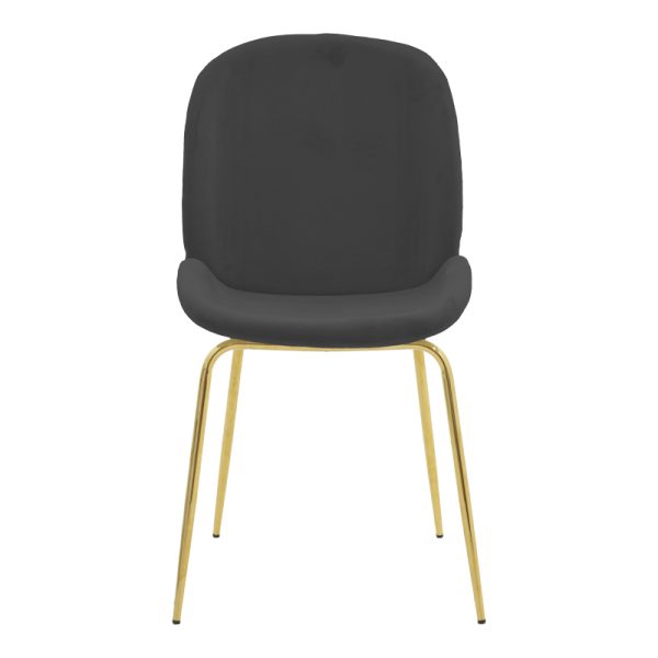 273 000016 3 2 Chair Maley pakoworld dark grey velvet-gold metal 47x60x90cmSPRING OFFERS