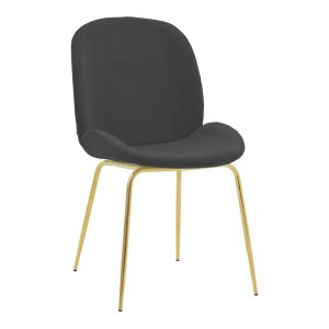 273 000016 5 Chair Maley pakoworld dark grey velvet-gold metal 47x60x90cmSPRING OFFERS