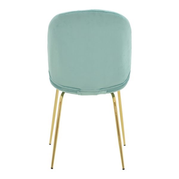 273 000017 4 2 Chair Maley pakoworld green elvet-gold metal 47x60x90cmIndoor furniture > Chairs