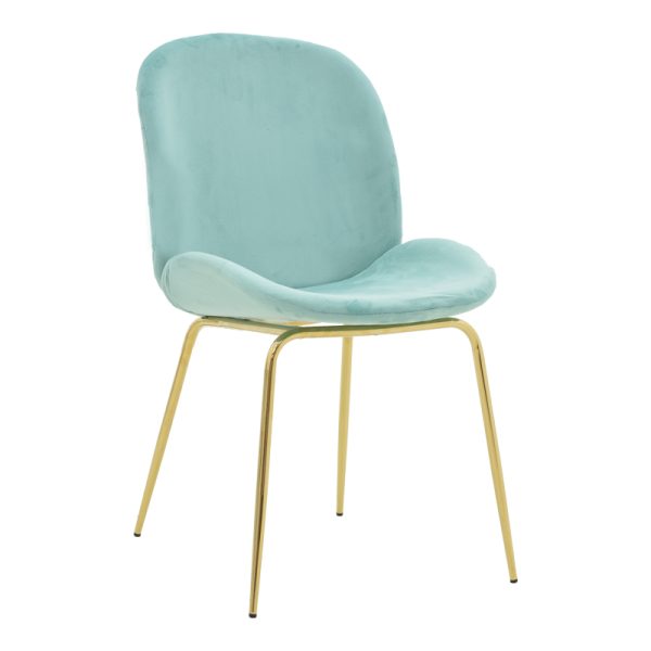 273 000017 5 Chair Maley pakoworld green elvet-gold metal 47x60x90cmIndoor furniture > Chairs