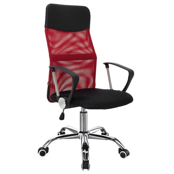274 000006 9 Manager office chair Joel I pakoworld fabric mesh black-red 60x60x109-118cmOffice furniture > Manager office chairs