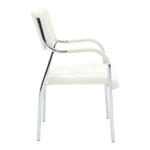 274 000010 2 5 Stackable guest chair Otlen pakoworld white pu-chrome leg 47x45x87cmSPRING OFFERS