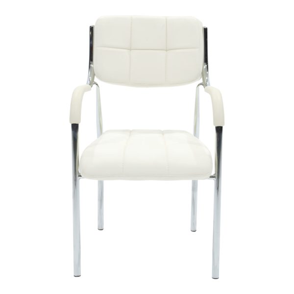274 000010 3 5 Stackable guest chair Otlen pakoworld white pu-chrome leg 47x45x87cmSPRING OFFERS