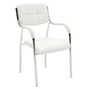 274 000010 8 Stackable guest chair Otlen pakoworld white pu-chrome leg 47x45x87cmSPRING OFFERS