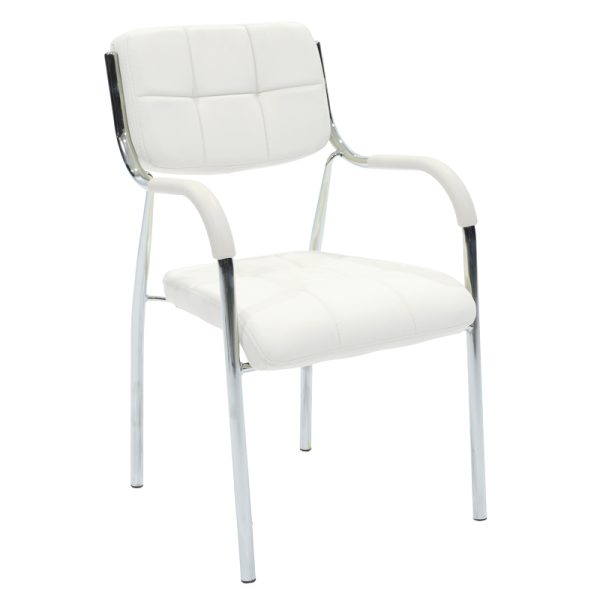 274 000010 8 Stackable guest chair Otlen pakoworld white pu-chrome leg 47x45x87cmSPRING OFFERS