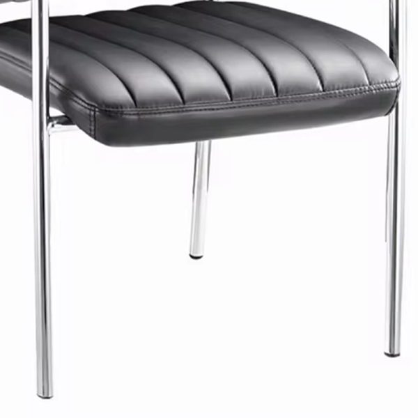 274 000011 2 10 Cazen stackable guest chair pakoworld black pu-chrome leg 55x49x84cmOffice furniture > Visitor office chairs