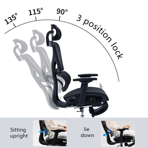 275 000002 2 10 Office chair manager with footrest Thelonius pakoworld mesh blackOffice furniture > Manager office chairs