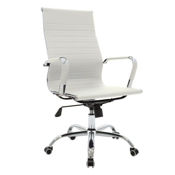 277 000002 12 Manager office chair Valter pakoworld white pu 55.5x58x108cmOffice furniture > Manager office chairs