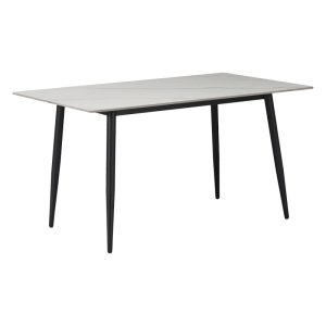 278 000003 4 Dining table Gustas pakoworld white marble sintered stone-black metal 160x80x75cmIndoor furniture > Dining Tables