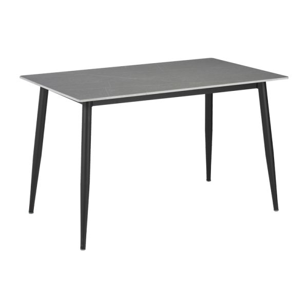 278 000004 11 Dining table Gustas pakoworld grey marble sintered stone-black metal 120x60x75cmIndoor furniture > Dining Tables