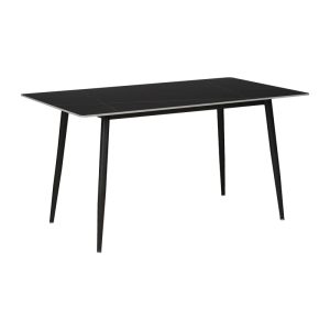 278 000008 8 Dining table Gustas pakoworld black marble sintered stone-black metal leg 140x80x75cmIndoor furniture > Dining Tables