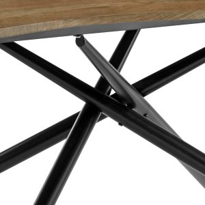 278 000010 2 4 Dining table Jonal pakoworldwith MDF surface in walnut- black metal legs 180x90x76 cmIndoor furniture > Dining Tables
