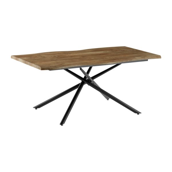 278 000010 6 Dining table Jonal pakoworldwith MDF surface in walnut- black metal legs 180x90x76 cmIndoor furniture > Dining Tables