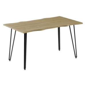 278 000011 5 Dining table Izzac pakoworldwith MDF surface in sonoma - black metal legs 140x80x76 cmIndoor furniture > Dining Tables
